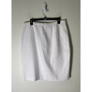 Donna Rae White Textured Pencil Skirt Sz 14